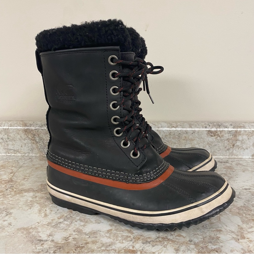Sorel Premium 1964 Women’s Winter Boots | Black/Red/White | Size 8.5